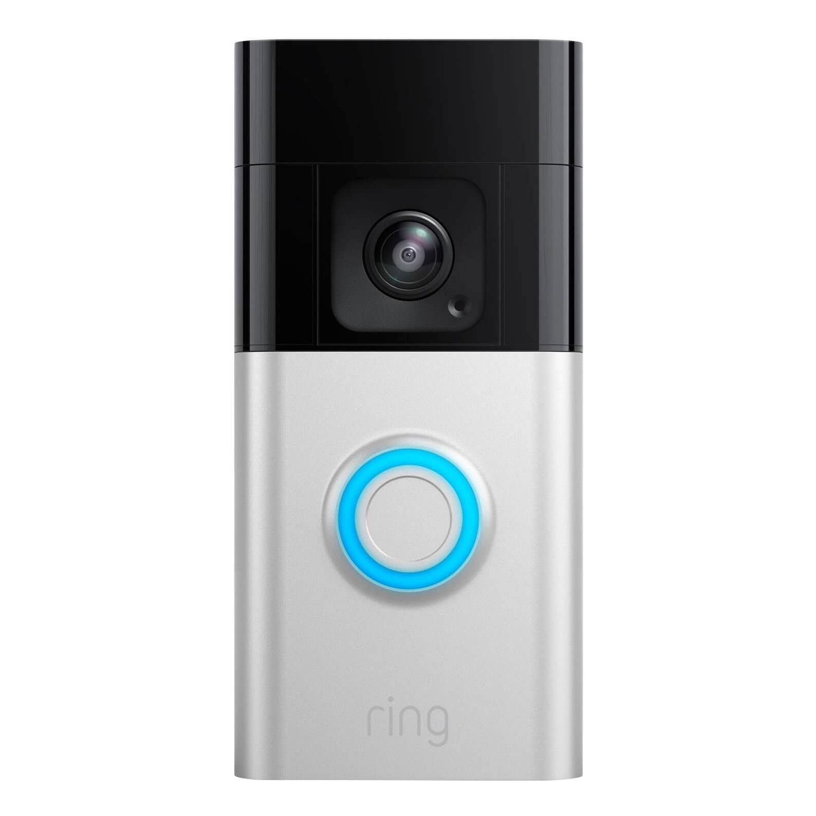 Ring - Battery Doorbell Pro Smart Wi-Fi Video Doorbell with Radar-powered 3D Motion Detection and Head-to-Toe HD+ Video - Satin Nickel